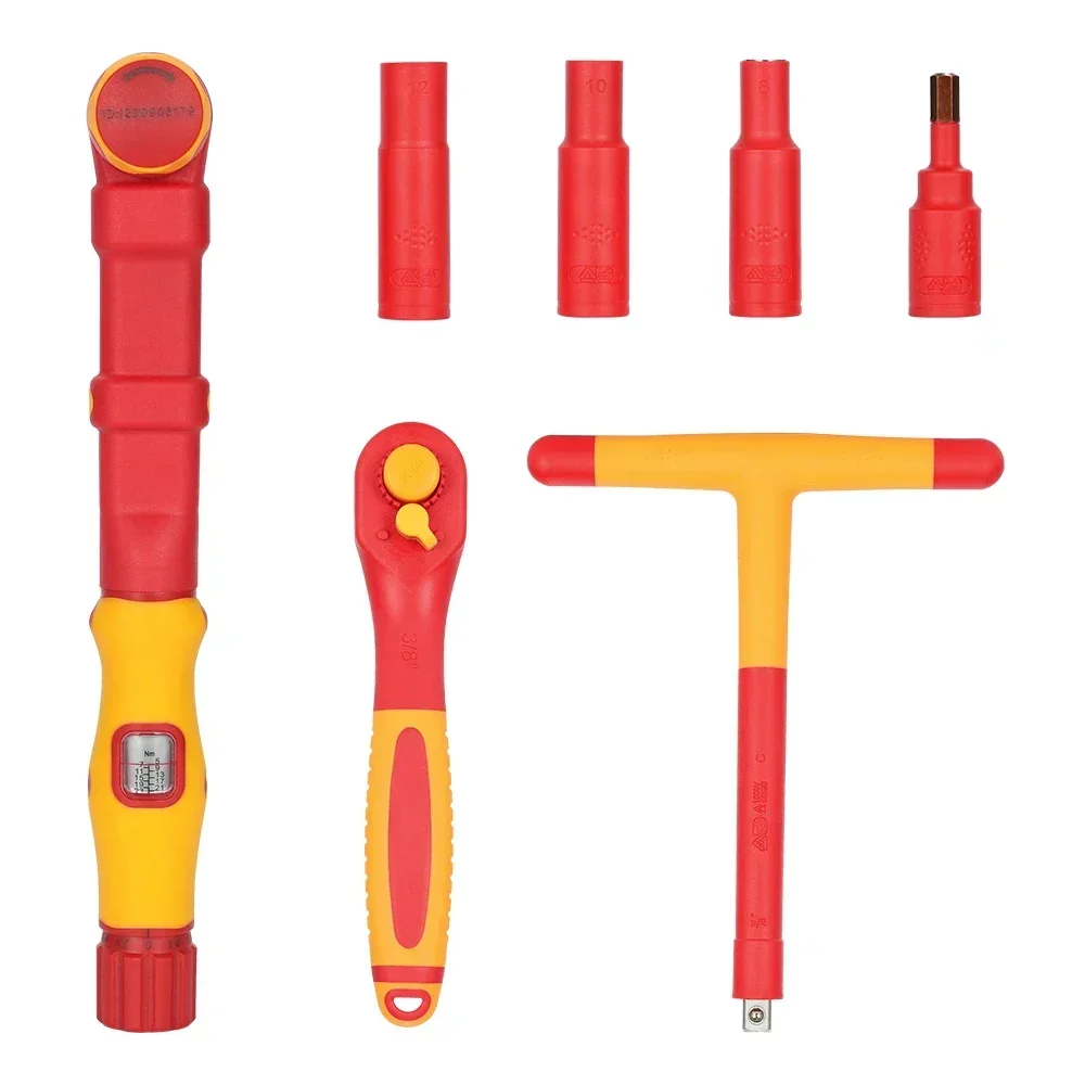 New 1000V Vde Insulation Socket Wrench Set Electrician Tool Set For Electric Vehicle Maintenance Vde Insulate Socket Tool