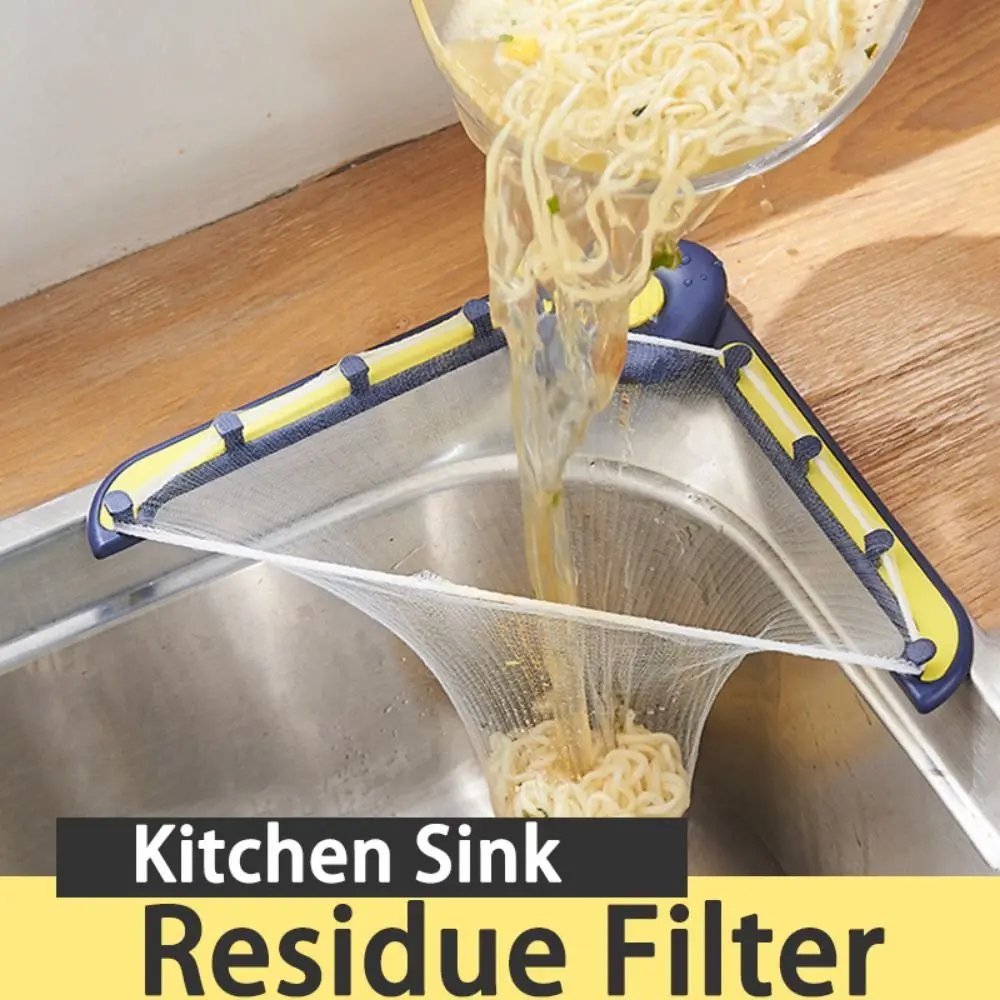 Vegetable Mesh Kitchen Sink Filter Leftover Food Plastics Residue Filter Triangular Hanging Net Filter Mesh Colander