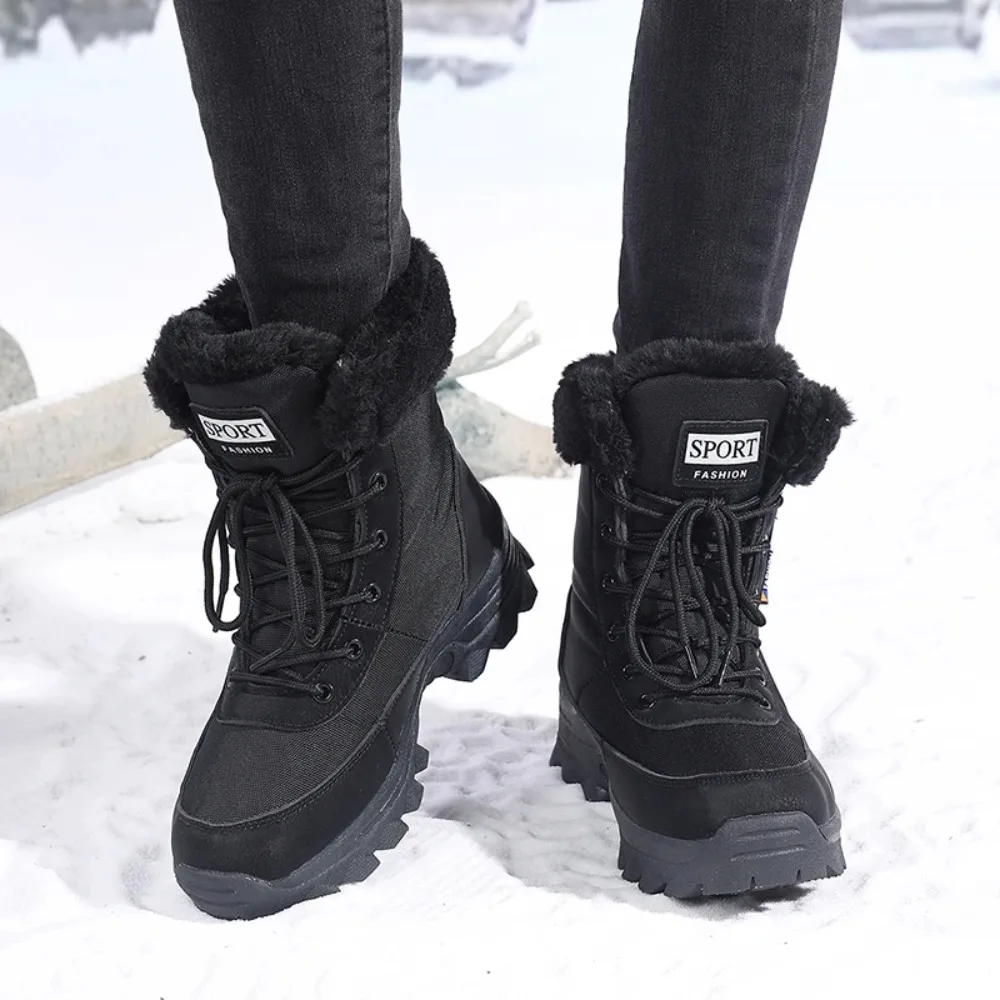 

Новые теплые плюшевые женские зимние ботинки, модные уличные женские ботинки, Нескользящие походные ботинки на платформе, водонепроницаемые зимние теплые ботильоны