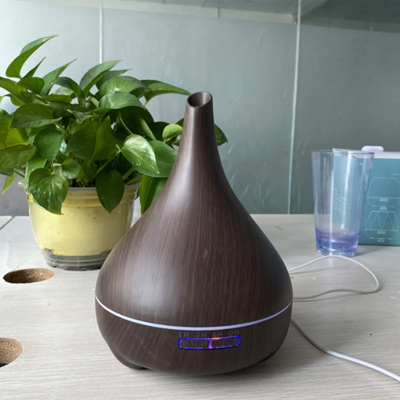 Diffusor mit ätherischen Ölen, 550ml Ultraschall be feuchter mit Holzmaserung für Aromatherapie-Diffusor mit ätherischen Ölen und EU-Stecker