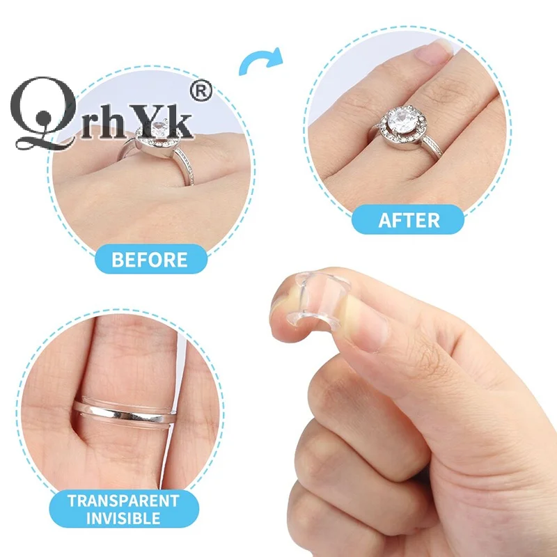 8 Sizes Silicone Invisible Clear Ring Size Adjuster Tighten Reducer Jewelry Tool