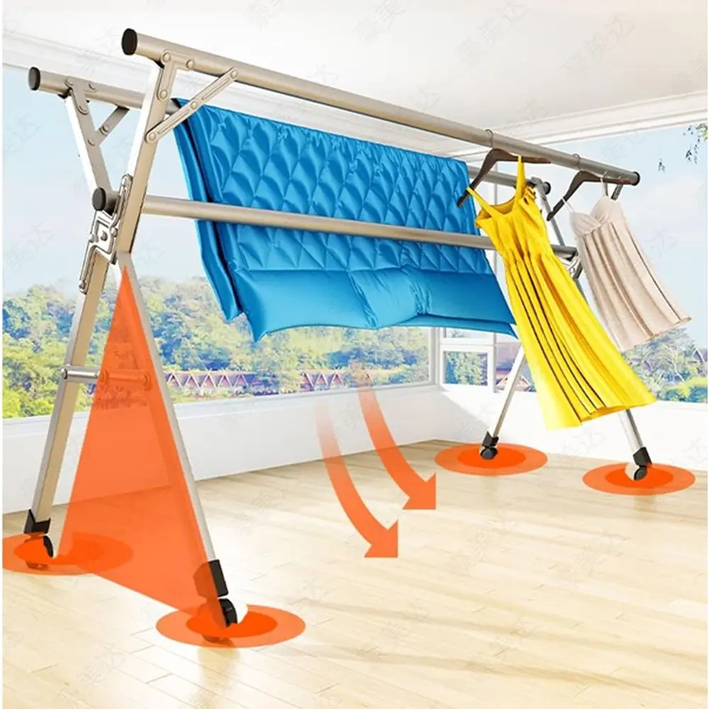 Indoor Retractable Stainless Steel 94 Folding Laundry Drying Rack