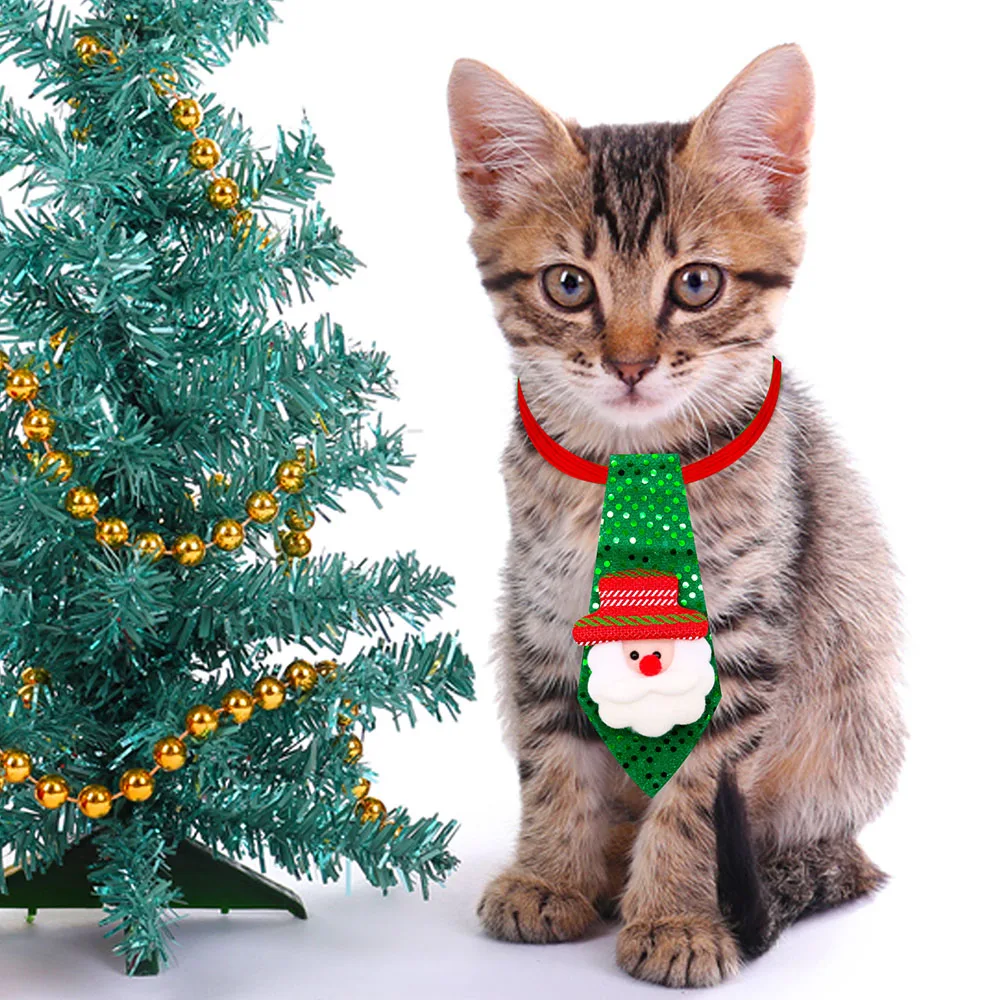 20pcs Shining Christmas Dog Neckties Elastic Band Small-Middle Dog Bowties Tie For Dog Chrismas Ties Pet Grooming Accessories