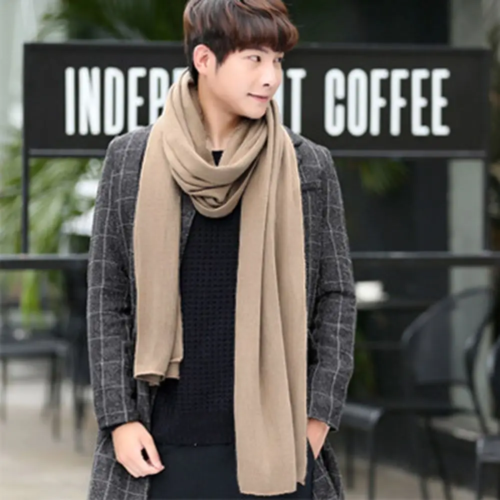 

Soft Autumn Female Solid Color Thickened Imitation Cashmere Knitted Shawls Wraps Korean Long Shawls Women Winter Scarves