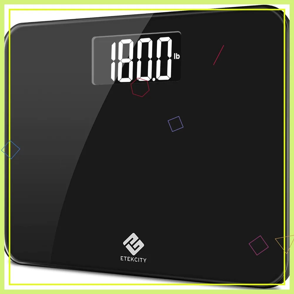 

Digital Bathroom Scale with Extra Wide Platform, High Capacity 440 lb, Accurate Backlit LCD Display, Tempered Glass