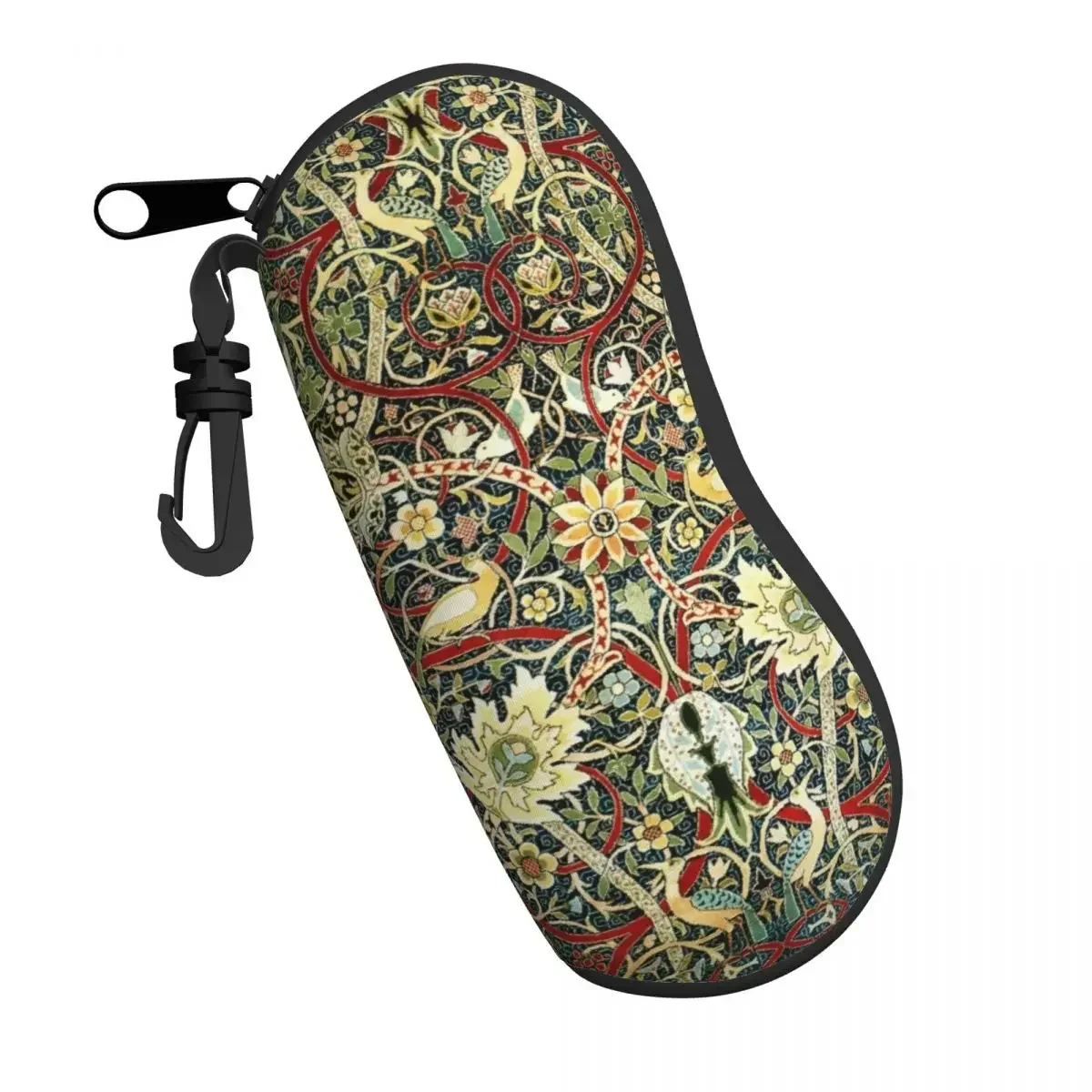 Custom William Morris Bullerswood Antique Rug Print Shell Glasses Case Unisex Travel Eyeglasses Case Sunglasses Protector Box