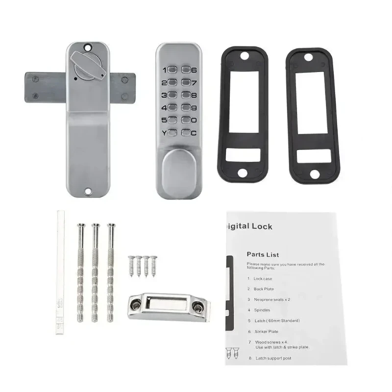 Waterproof Exterior Lock Gate opener Digital Door lock code/password Mechanical Deabolt Keyless Outdoor Garden/Home Wooden Door