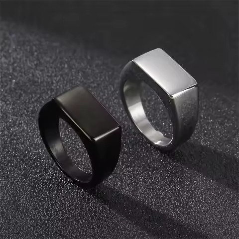 Punk Vintage Silver Color Rings for Men Women Minimalist Wide Finger Ring 2025 Trend Wedding Couple Jewelry Gift