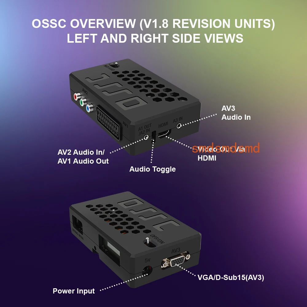 OSSC HW V1.8 Open Source Scan Converter HDMI Adapter for PS2 SEGA Saturn Nintendo64 Gamecube MD Retro Game Consoles