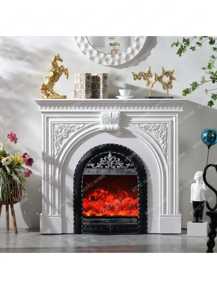 American and European Style Bed & Breakfast Villa Living Room Simulation Flame Fireplace Cabinet Curio Cabinet