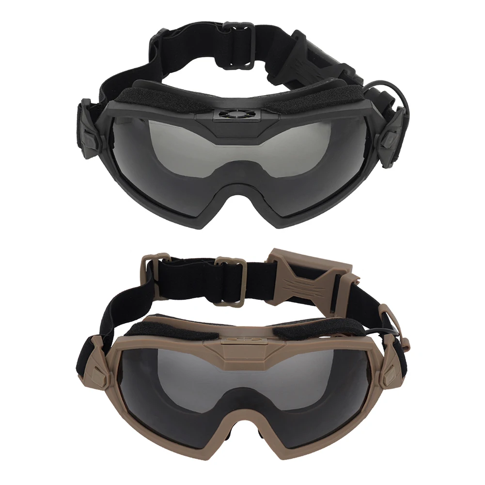 

Airsoft Paintball Goggles Transparent Lens Motorcycle Goggles with Micro Fan Scratch-resistant Safety Eyewear for Hunting