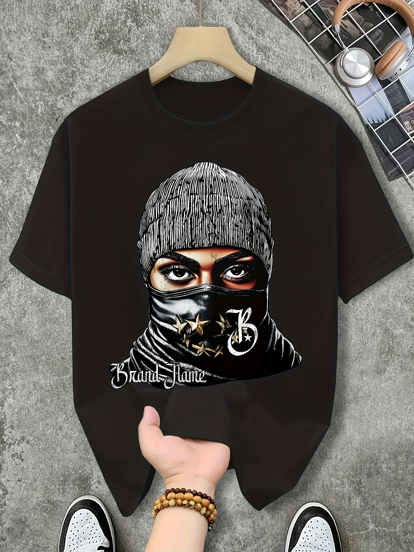 Men's Y2K Retro Flame Print T-Shirt - 100% Cotton Soft Round Neck Streetwear Tee with Iconic Brand & Flame, Machine Washable Suitable for Casual Daily Wear, Gift for Fans, Unisex for All Seasons