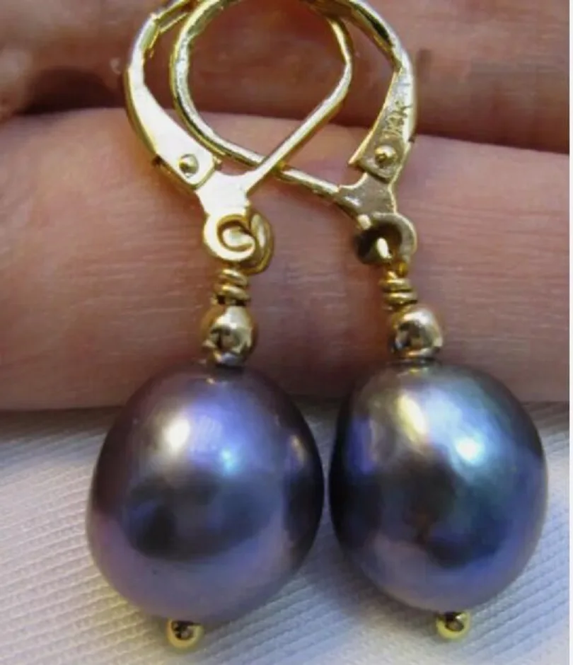 

Великолепная AAA 12-10 мм Южная Морская черная фотосессия 14K желтая барокко