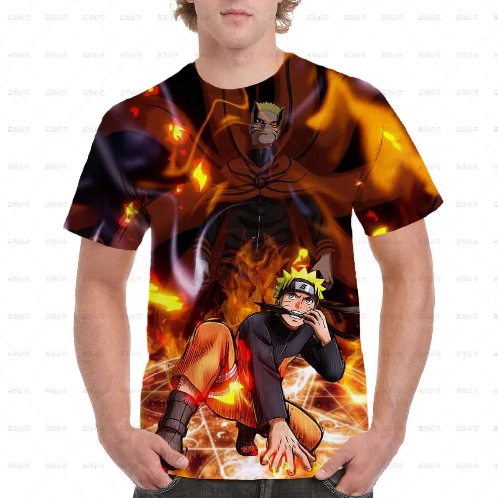 

2025 Fashion Summer Men's 3D Printed Naruto O Neck T-shirt Children's Street Leisure Sports Large Top Kids Boys T shirts