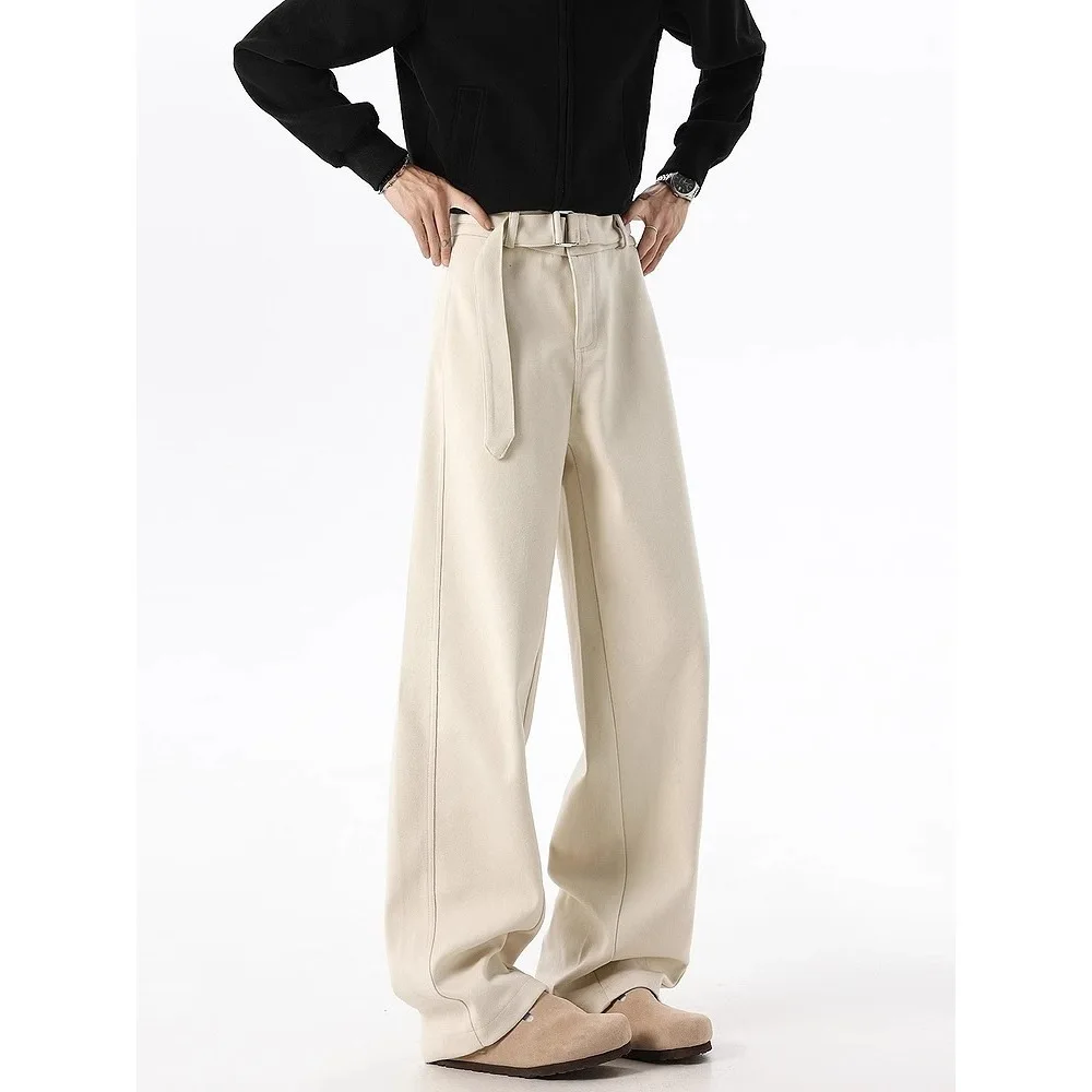 Solid Color Retro Old Money Style Casual Trousers Men's 2026 Spring and Autumn New Straight Trousers