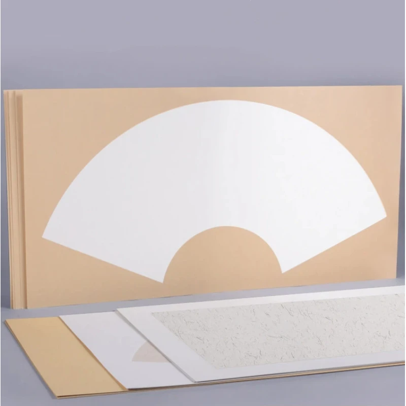 thick-xuan-paper-painting-cards-fan-rectangle-blank-mounted-rice-paper-raw-cooked-for-calligraphy-painting-practice-art-supply