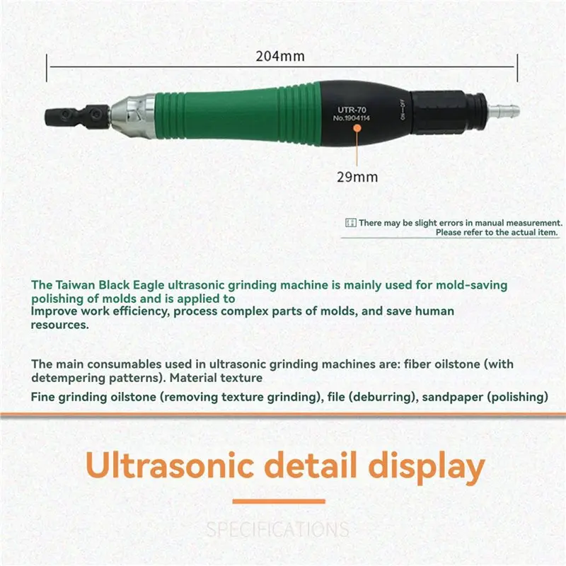 ABLK 2X UTR-70 Air Turbolap Air Lapper Linear Stroke 0.7 Mm Pneumatic Polishing Machine Ultrasonic Grinder Pneumatic File