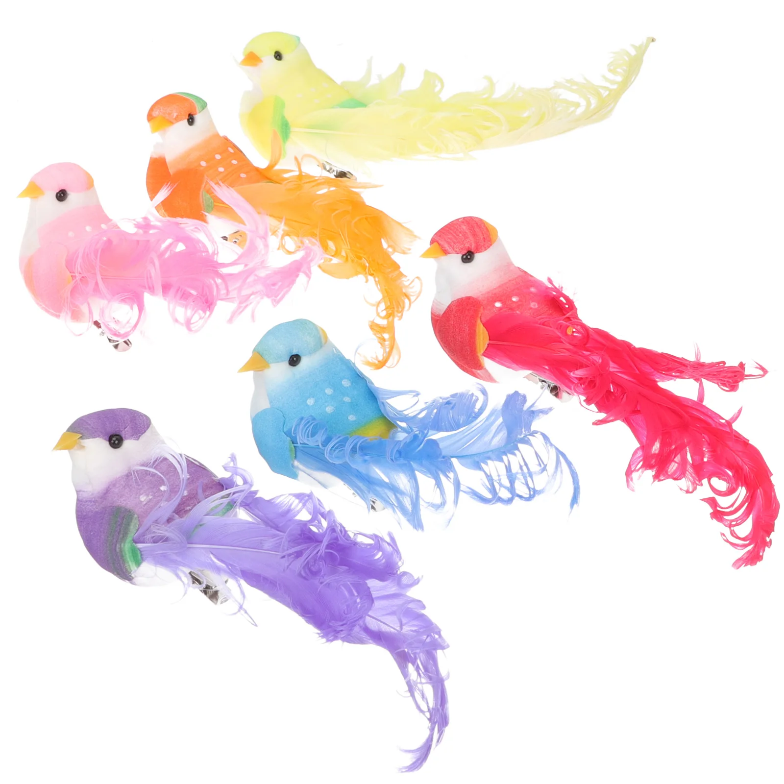 

12 Pcs Artificial Birds Decorative Feathered Ornaments for Home Garden Party Lifelike Foam Bird Models Clipping Decor