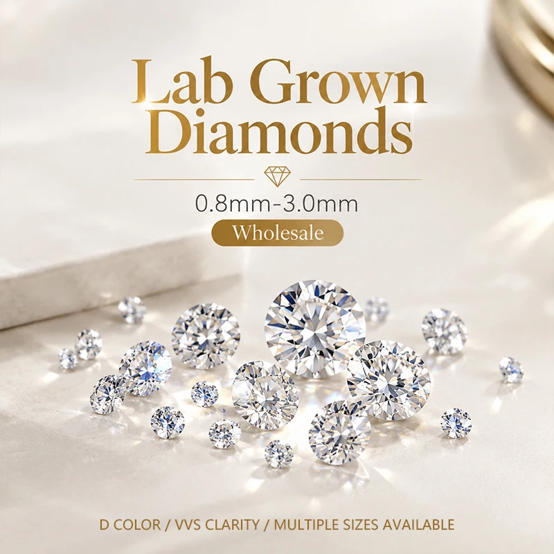 100% Real Diamond 0.8-3mm D Color VVS White Round Excellent Cut Loose Lab Diamond Lab Grown Diamonds Without IGI GRA Certificate