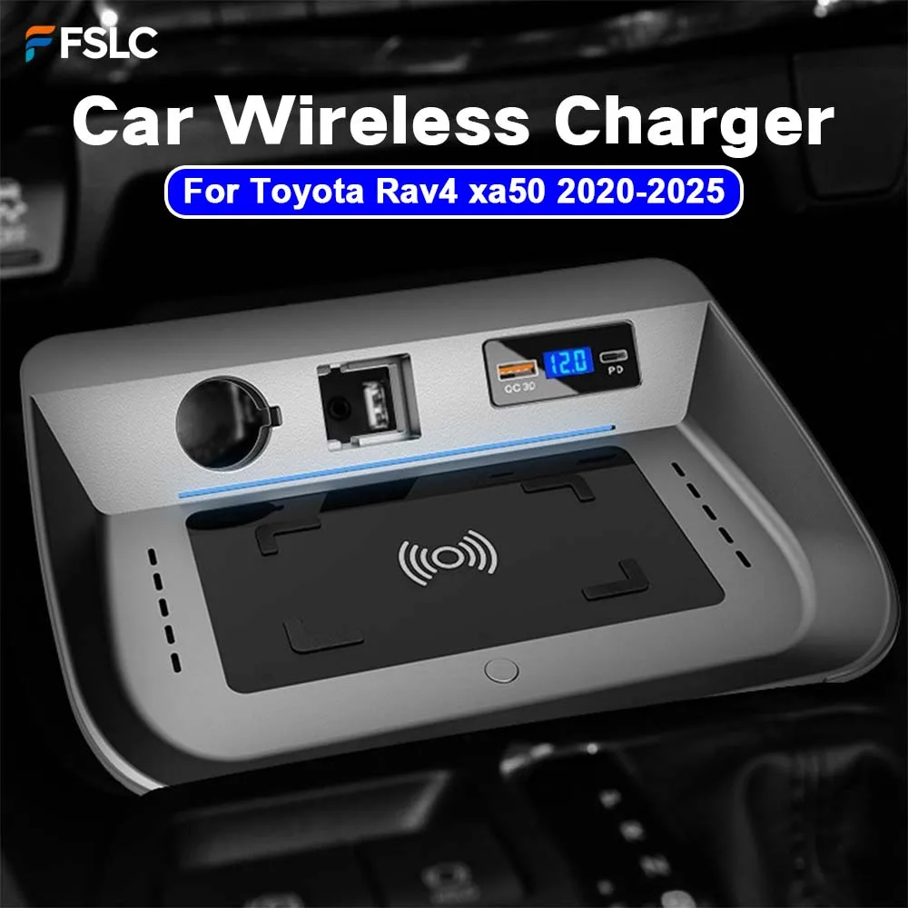 

⭐Genuine⭐ Auto Parts Car Wireless Charger 15W Fast For Toyota Rav4 Xa50 2020-2025 Car Modification Product Phone Holder Pad