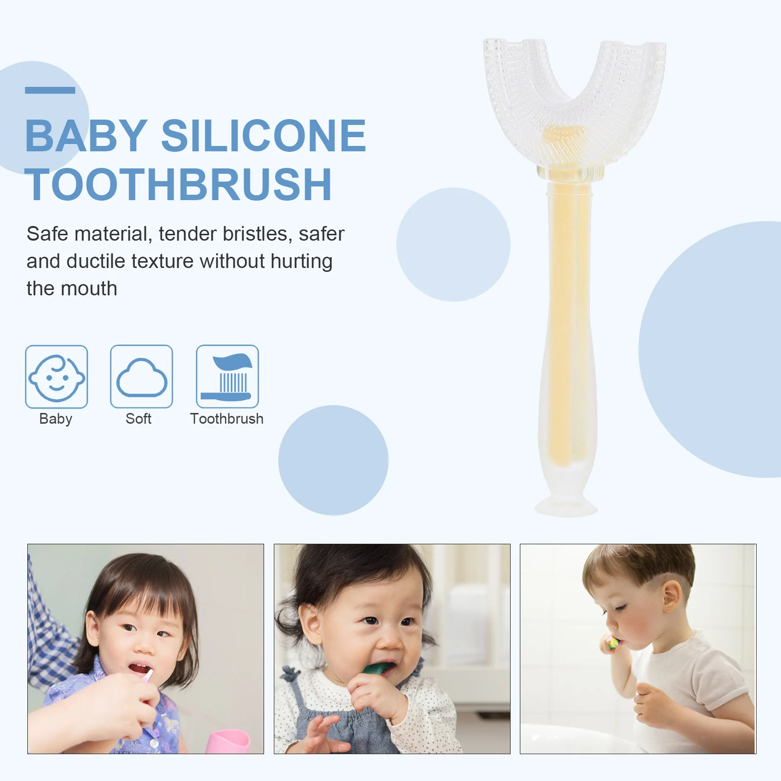 U-shaped Toothbrush Dental Care KidToothbrushes Kids for Baby Cleaning Silicone Teeth Protector