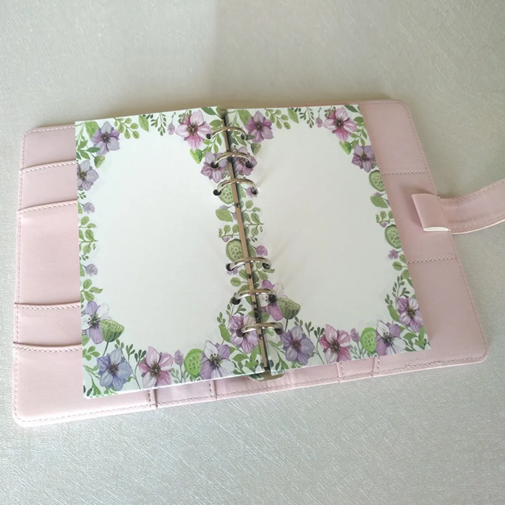 6-луночная бумага A5 A6 A7, сменная бумага с вкладышами, 40 листов, цветочная внутренняя заправка, спиральная бумага для переплета, разделительная бумага для блокнота