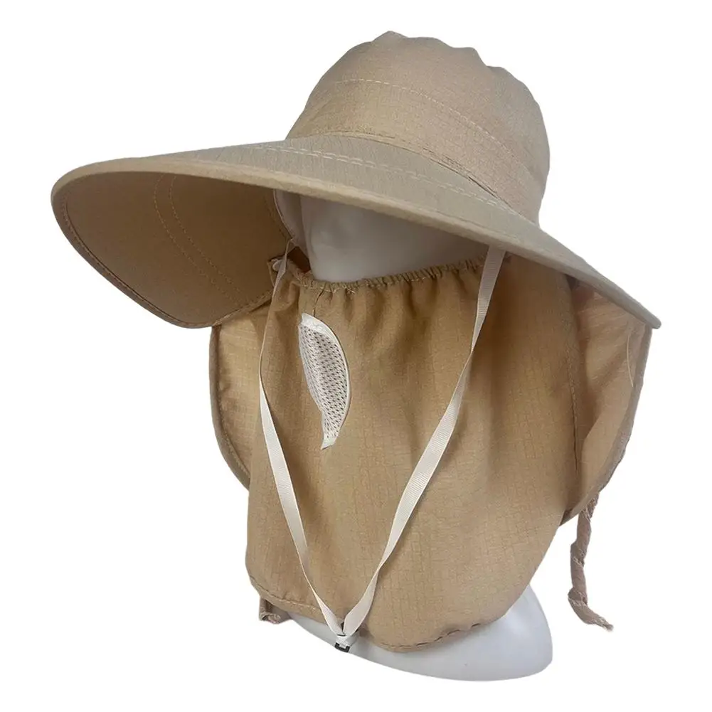 Sommer Schnelltrocknender UV-Schutz Fischerhut Gesichts- und Nackenschutz Outdoor Angeln Radfahren Verstellbarer Herren-Schirmhut Damen-Bucket-Hat – Detail 4