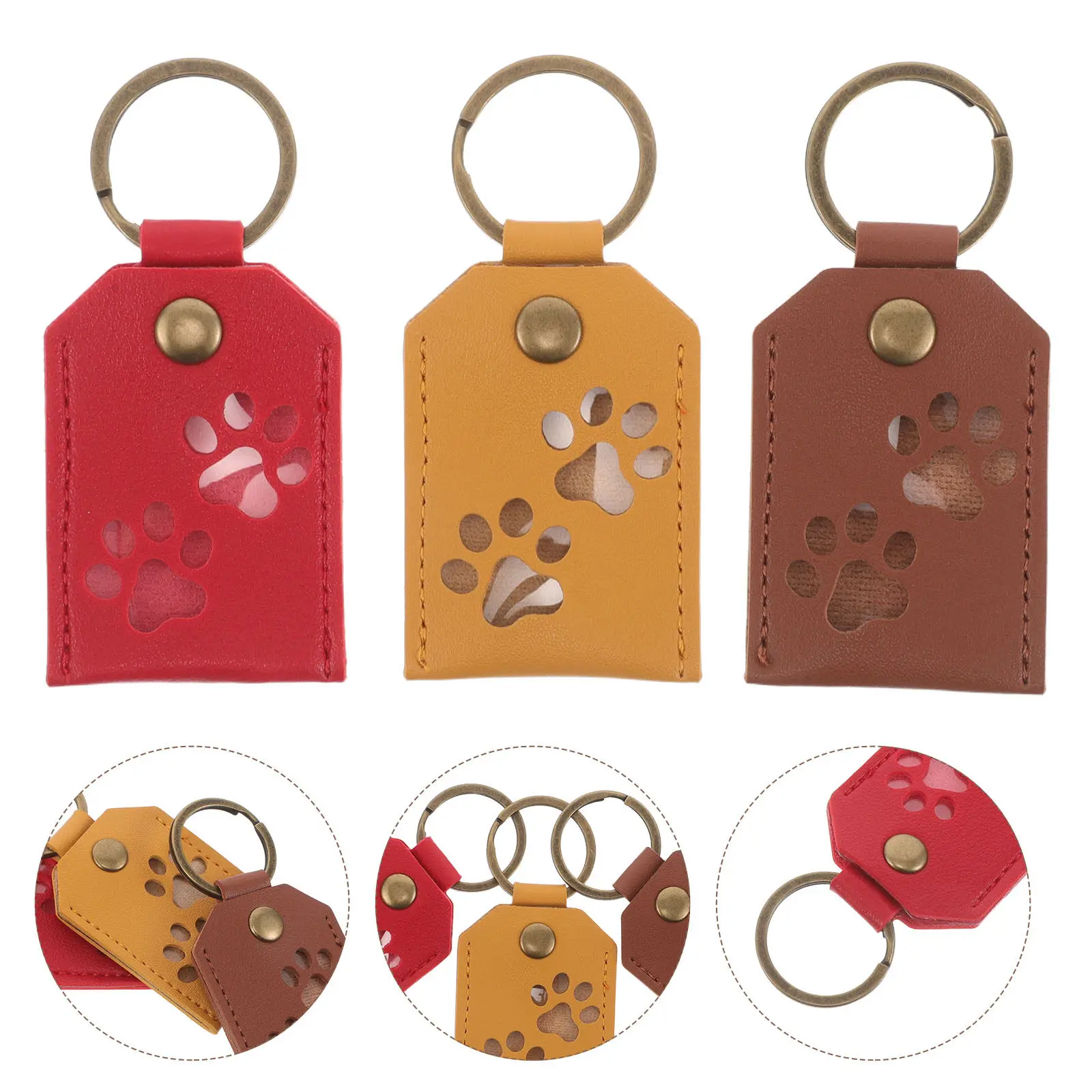 3Pcs Pet Memorial Keychain Transparent Hair Storage Pendant for Cat Dog Puppy Bird Rabbit Long-Lasting Sealed Keepsake Keyring