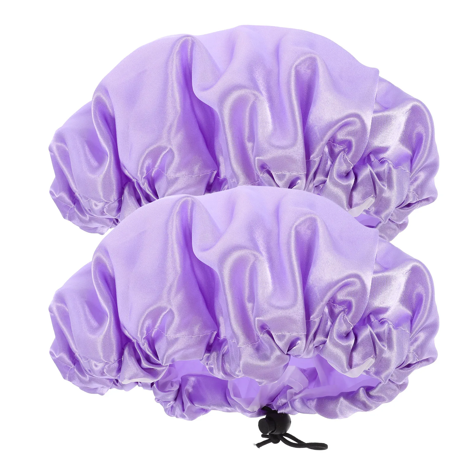 

2 шт. водонепроницаемых шапочек для душа, модные атласные шапочки для волос для женщин, многоразовые эластичные большие шапочки для ванны и душа