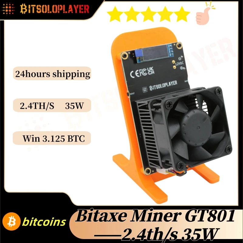 Novo BitaxeMiner GT 801 2026: Minerador de Bitcoin 2.4Th/s, Dispositivo de Mineração Cripto com Modo Overclock, Eficiente, 35W, Minerador ASIC BCH SHA256