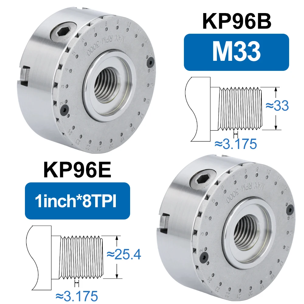 XCAN Chuck KP96 4-Jaw Self-Centering Chuck for Wood Lathe 3.75 inch Lathe Tools