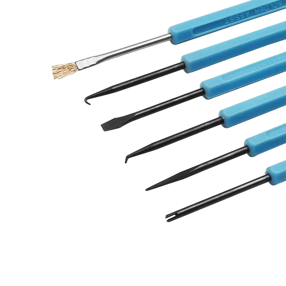 6pcs Assembly Work Hand Tool Sets Steel Solder Assist Precision Electronic Components Welding Grinding Cleaning Repair Tool Set