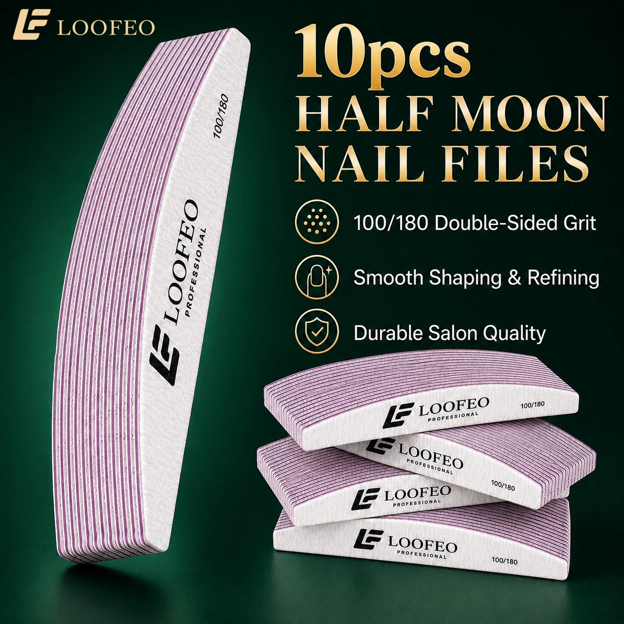Sanding Stick Set - 10Pcs Nail Files Set Half Moon