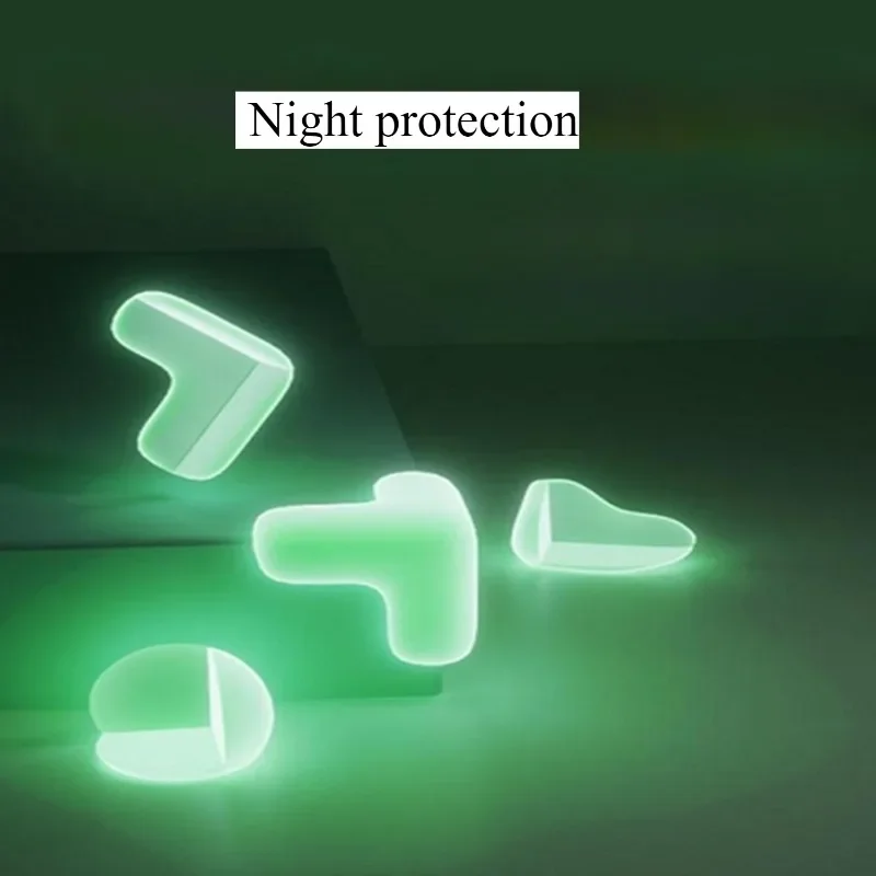 Protectores para las esquinas de las mesas de seguridad anticolisión, transparentes, gruesos, luminiscentes, que brillan en la noche, protección suave, 2 uds.