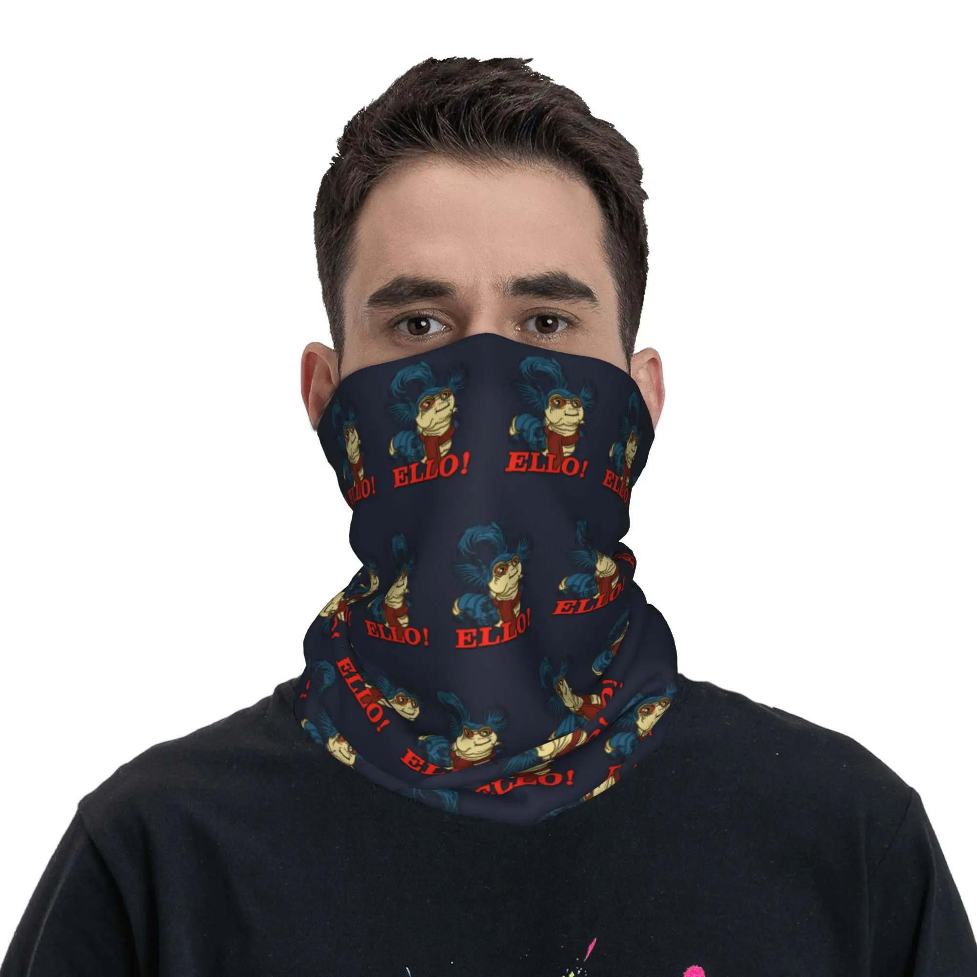 Ello Worm Bandana غطاء الرقبة قناع مطبوع وشاح متعدد الوظائف أغطية الرأس لركوب الدراجات للرجال والنساء والكبار قابل للتنفس