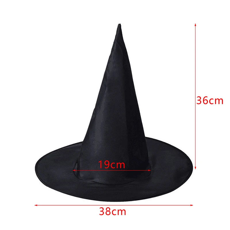 Chapeaux de Sorcière d'Halloween pour Adulte, Accessoire de Cosplay Noir, Décoration de ix