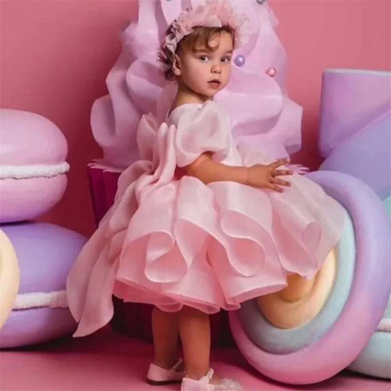 فساتين فتاة الزهور للأطفال الصغار الأميرة تول القوس فساتين المناولة الأولى هدية عيد الميلاد وحفلات الزفاف وأعياد الميلاد #3
