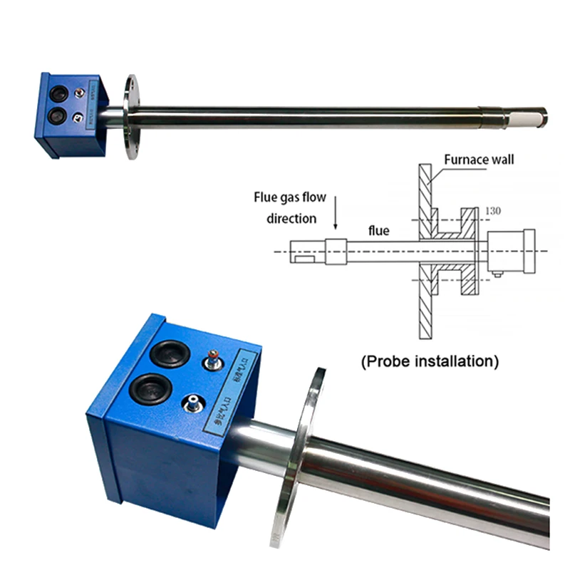 Separate Type O2 () Sensor for Boiler Flue Gases Stack Temperature 1300C Trace