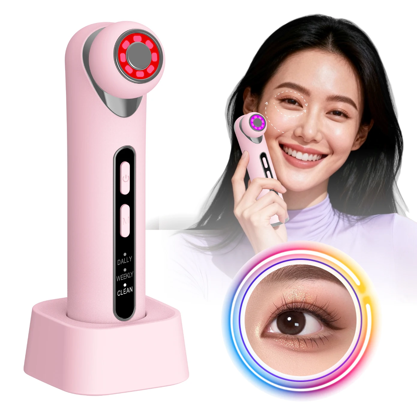 Electric Eye Beauty Device with Adjustable Eye Relaxation Massager Suitable for Dark Circles Puffiness Fine Lines and Eye Care Tools