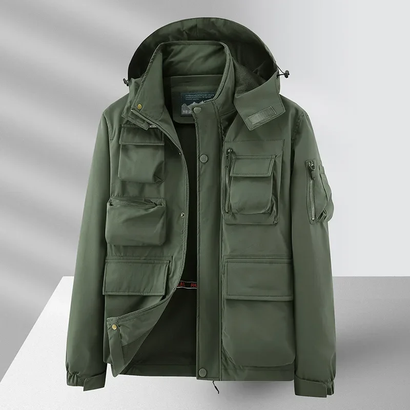 Spring Men's Windbreaker Fashion Camouflage Mountaineering Camping Hooded Coat Outdoor Windproof and Waterproof mountain Jacket