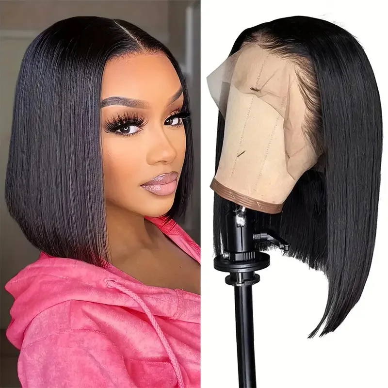 

Lace Front Women Bob Black Short Straight Hair Full Wig