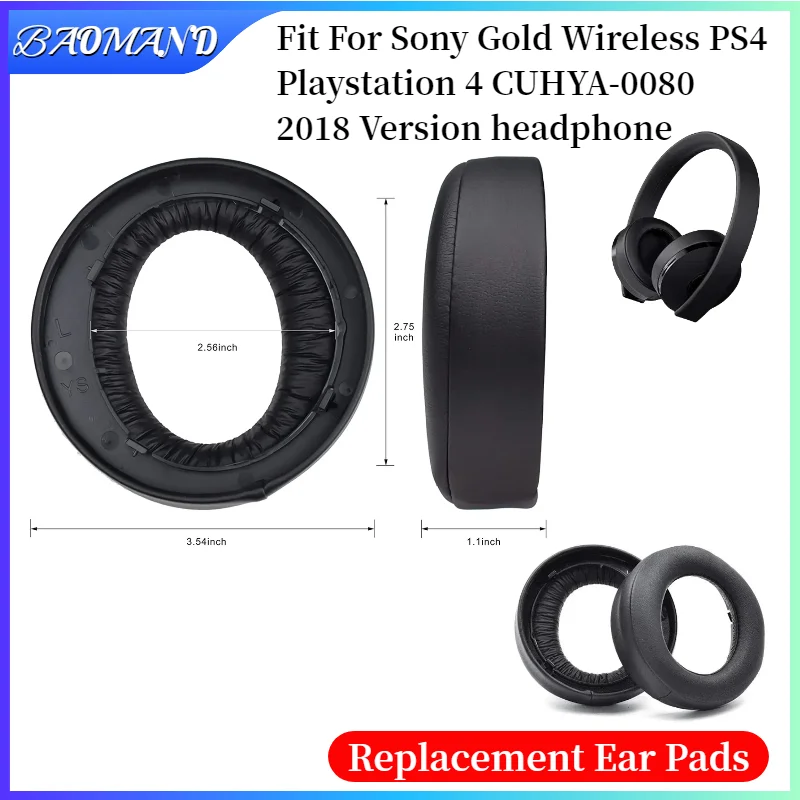 

Ear Pads For Sony Gold Wireless PS4 Playstation 4 CUHYA-0080 Version Headphones Replacement Sponge Pad Leather Earmuffs
