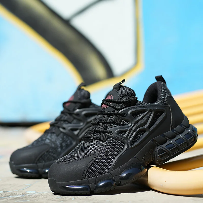 يورو حجم أحذية أمان الرجال مكافحة سحق المضادة للثقب أحذية عمل الرجال خارج ضوء تنفس الأمن أحذية واقية الذكور