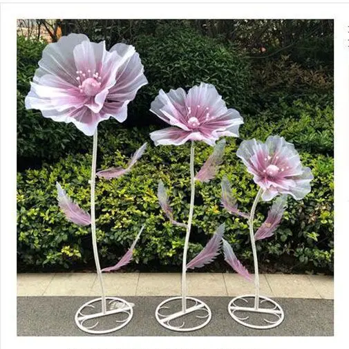 3PCS Outdoor Props Road Lead Silk Flowers Artificial Flower Game Playground Party Decoration  T Stage Layout Window Display