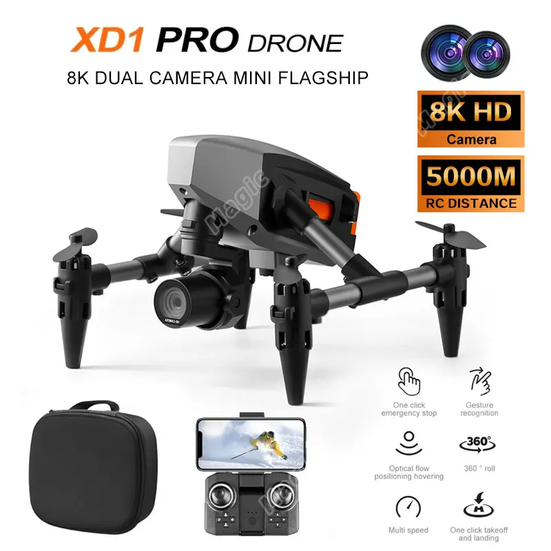 Nowy Alloy Mini XD1 Drone 8K HD Kamera Fotografia lotnicza Quadcopter 360 Unikanie przeszkód Przepływ optyczny RC Samoloty Zabawki Prezenty