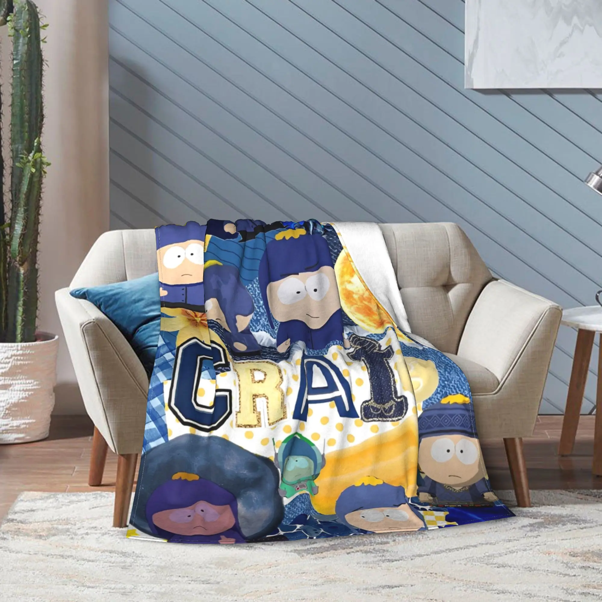 الكرتون بطانية كريج تاكر الفانيلا خمر ساوثباركس تنفس رمي البطانيات ل كرسي تغطي أريكة الصيف #1