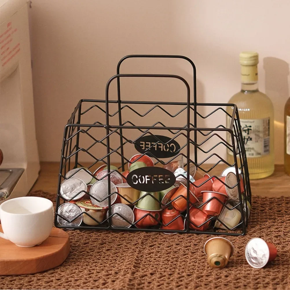 Handheld Coffee Capsule Storage Basket Candy Snack Storage Frame capsule organizer Fruit Basket Living Room Desktop Decoration