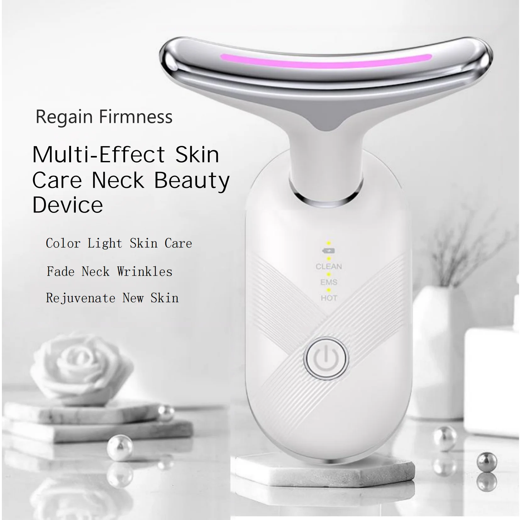 Masseur multifonction pour le cou et le visage, outil de sculpture, 3 modes de Vibration, dispositif Facial à microcourant, dissolvant de Double menton pour les soins de la peau