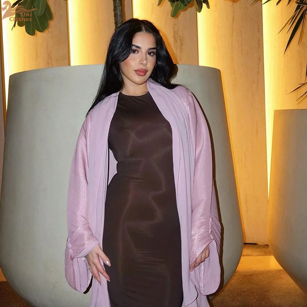 Moda muçulmana dubai feminino cetim brilhante aberto quimono abaya saudita marroquino kaftan elegante roupas de festa turco árabe robe