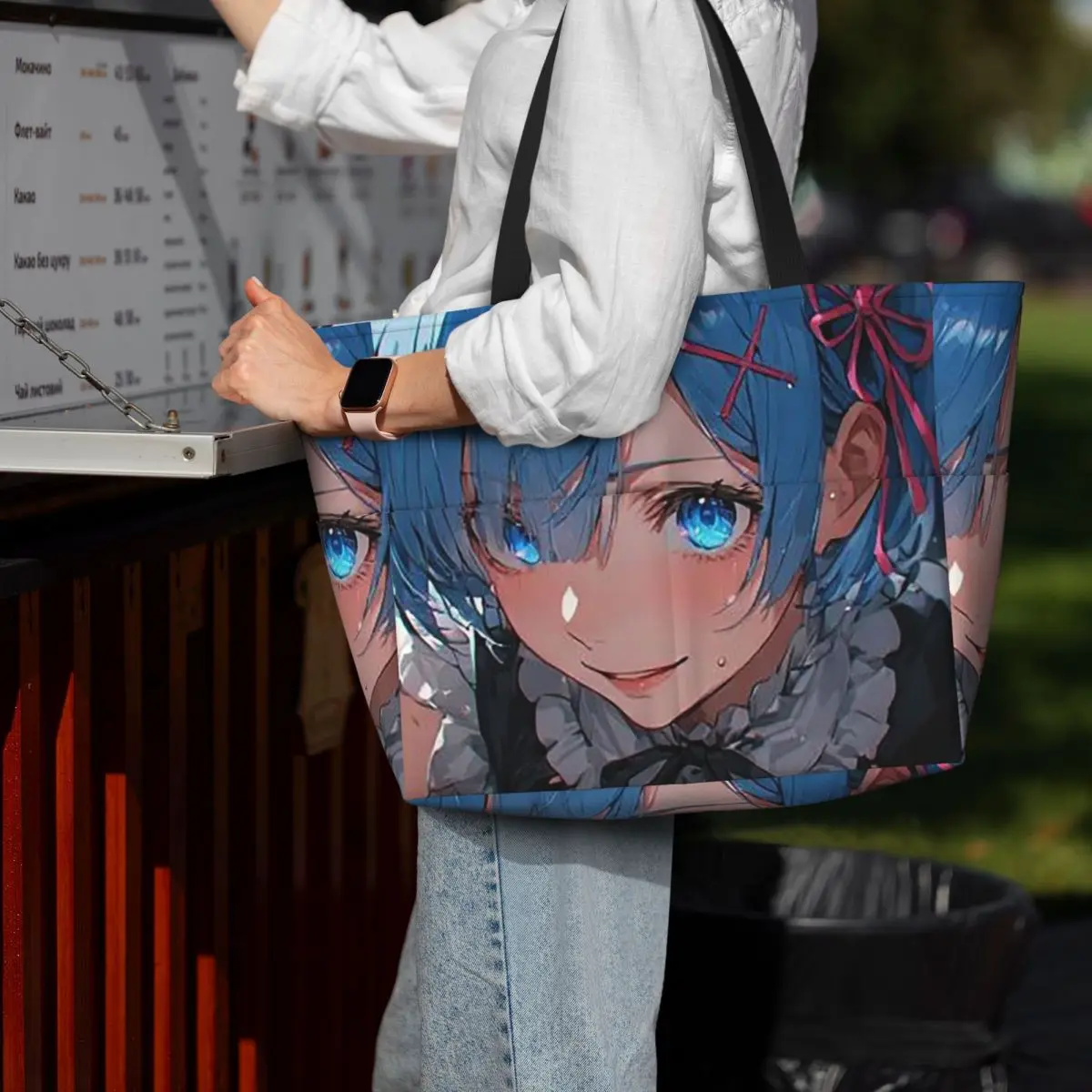 

Sexy Cute Rem Anime Beach Tote Bag Sport Gym Yoga Duffle Large Tote Bag Women Travel Bag Fitness bag